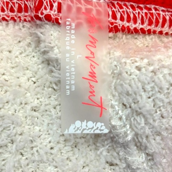 Free People Movement Cuddle Up Fleece Tie Waist Jogger Pants in Ivory & Orange - Picture 7 of 8